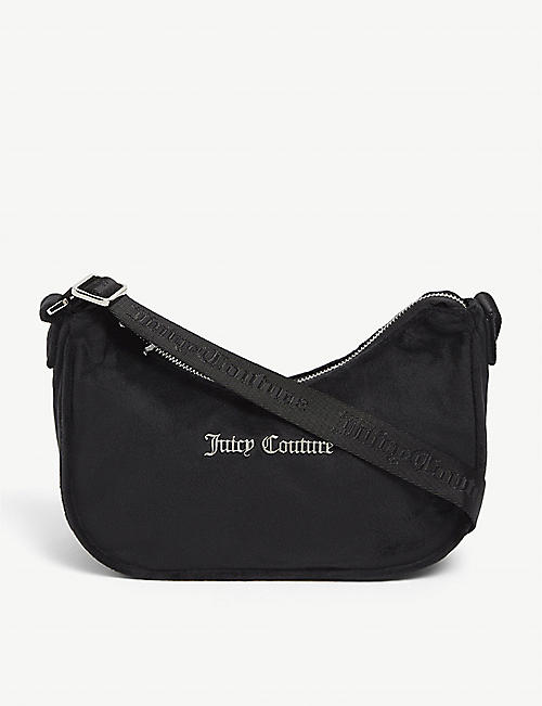 JUICY COUTURE: Logo-plaque velour shoulder bag