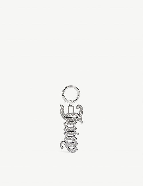 JUICY COUTURE: Crystal-embellished zinc logo key chain