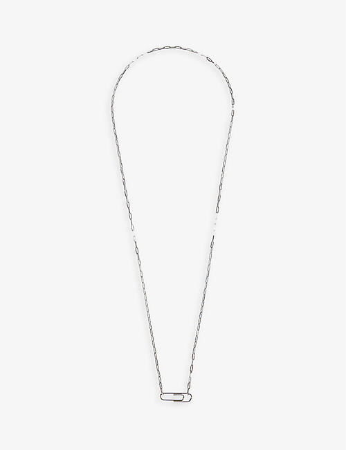 MIANSAI: Volt paper clip-pendant sterling-silver chain necklace