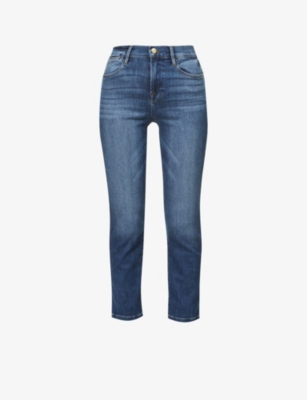 FRAME: Le High Straight high-rise slim-fit cotton-twill jeans