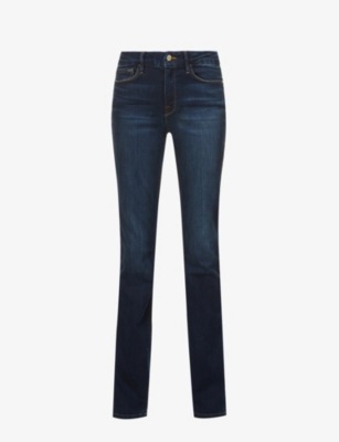 Frame Le Mini Boot Boot-cut Mid-rise Stretch-organic Denim Jeans In Blue