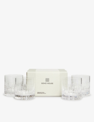 SOHO HOME: Roebling cut-crystal rocks glasses set of four