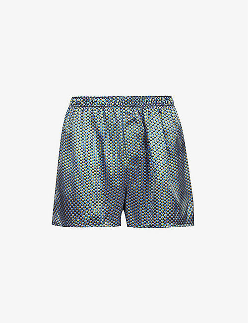 SUNSPEL: Floral-print silk boxer shorts