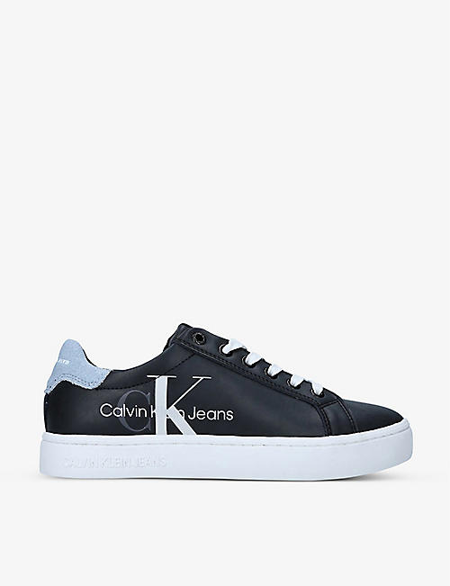 CK JEANS: Logo leather trainers