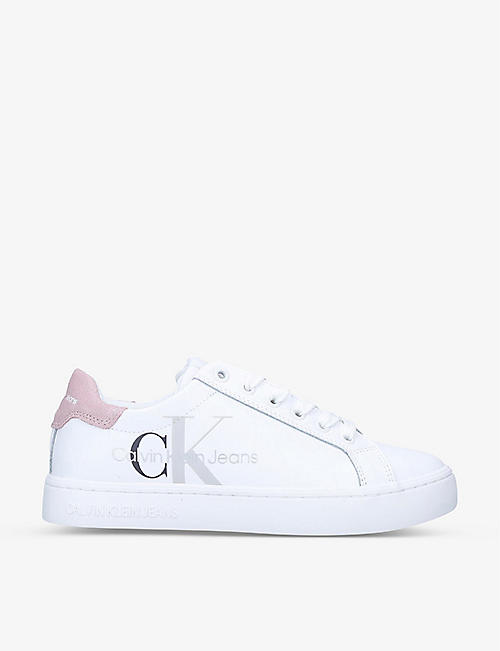 CK JEANS: Logo leather trainers