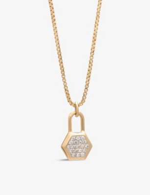 14k Gold Filled Starburst Padlock Pendant Necklace Padlock 