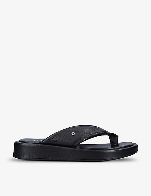 CARVELA: Bold padded leather flip-flops
