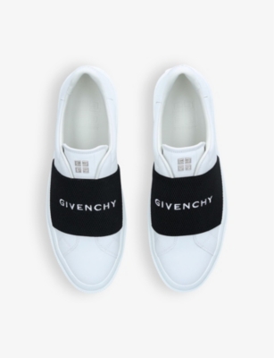 GIVENCHY: City Court logo-embroidered leather low-top trainers