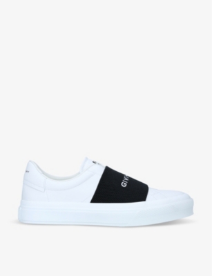 GIVENCHY: City Court logo-embroidered leather low-top trainers