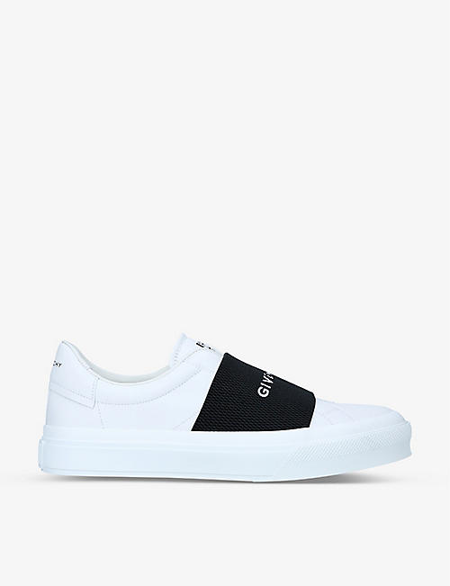 GIVENCHY: City Court logo-embroidered leather low-top trainers