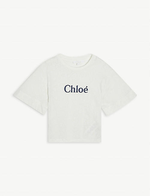 CHLOE: Logo-print organic-cotton T-shirt 4-14 years