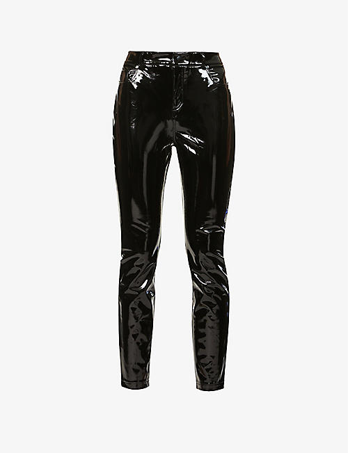 COMMANDO: Tapered mid-rise faux-leather trousers