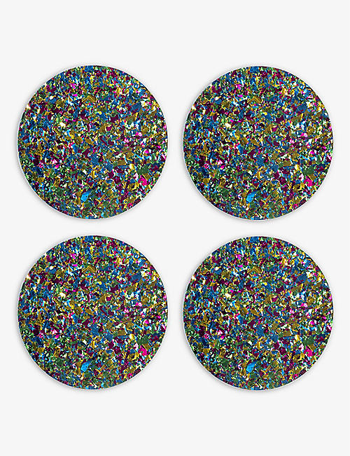 KLEVERING: Carnival acrylic coasters set of four