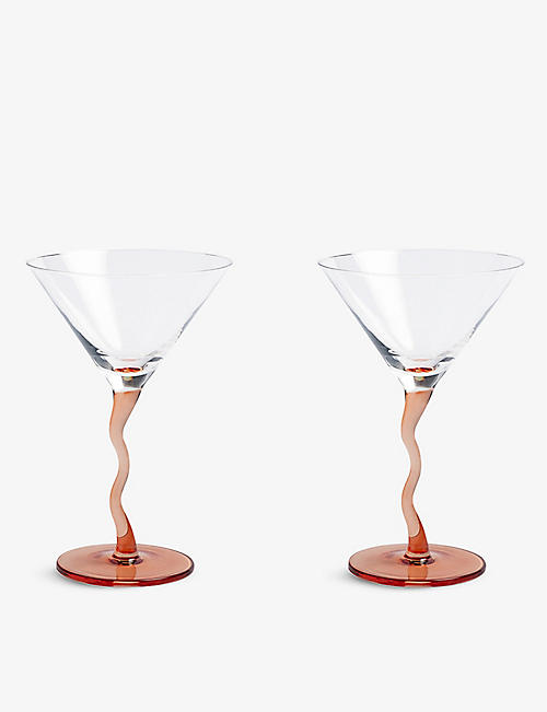 KLEVERING: Curly glass martini glass 17cm set of two