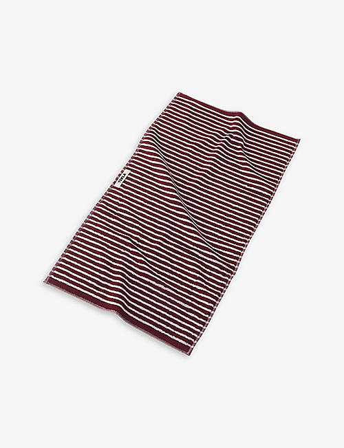 TEKLA: Striped organic-cotton guest towel 30cm x 50cm
