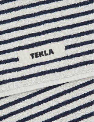 TEKLA: Striped Cotton Bath Mat 70cm x 50cm