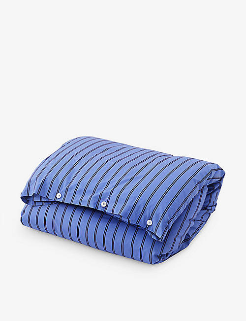 TEKLA: Stripe-print organic cotton-percale double duvet cover 200cm x 200cm