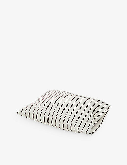 TEKLA: Stripe organic-cotton pillowcase 50cm x 75cm