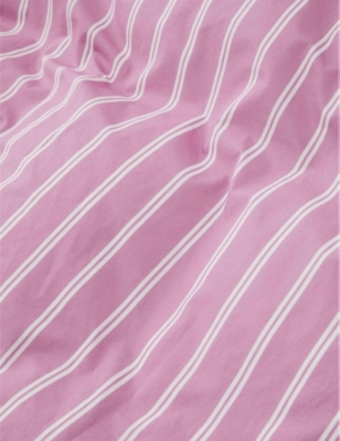 Shop Tekla Pink Stripe Organic-cotton Pillowcase 50cm X 75cm