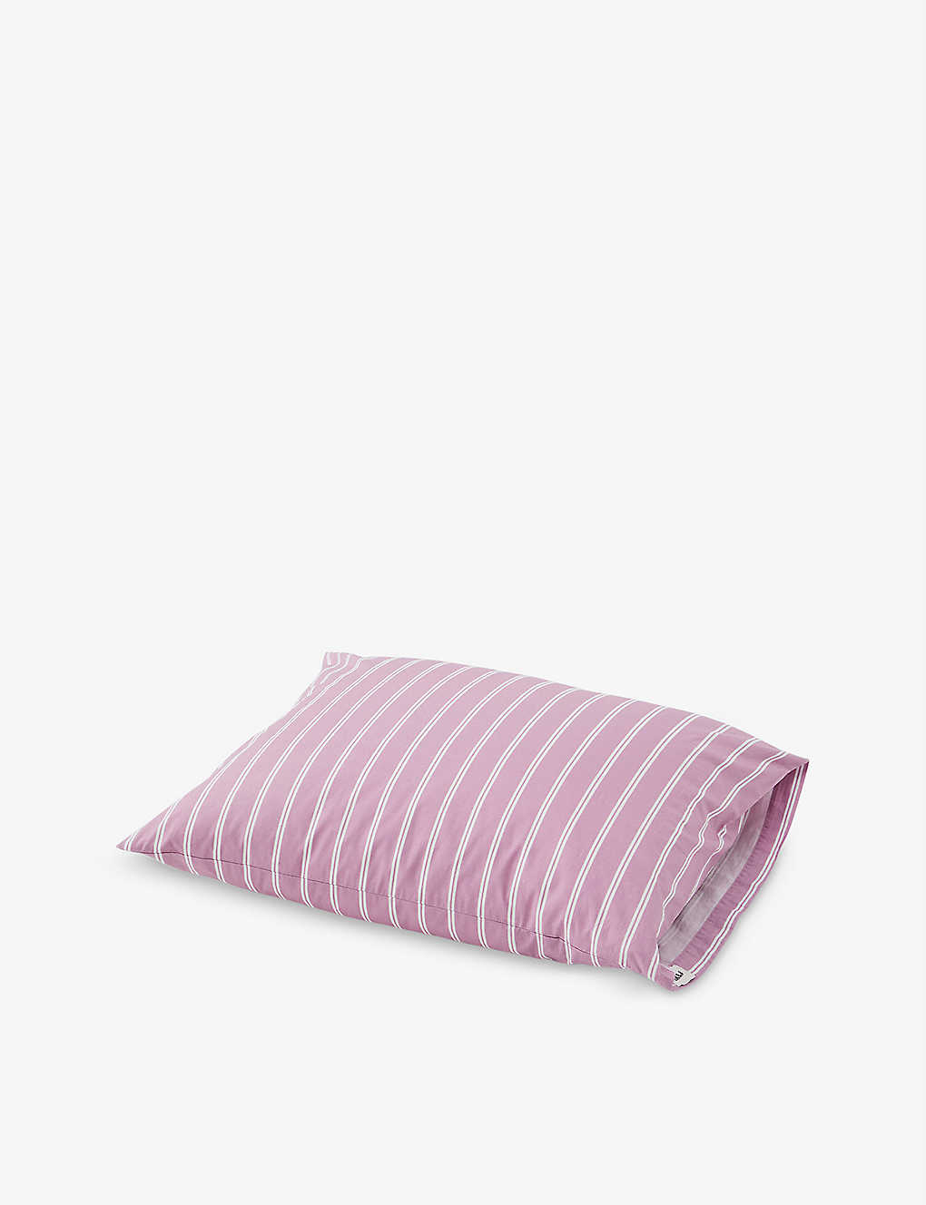 Tekla Pink Stripe Organic-cotton Pillowcase 50cm X 75cm