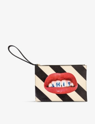 Seletti Womens  Wears Toiletpaper Sh*t Printed Canvas Pouch