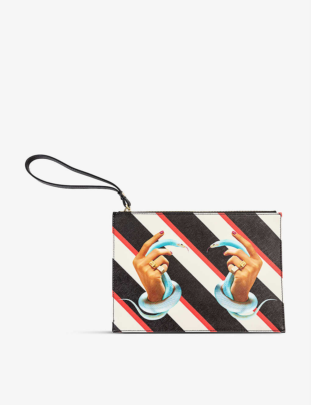 Seletti Wears Toiletpaper Snakes Printed Canvas Pouch
