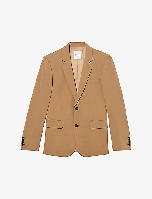 SANDRO: Single-breasted regular-fit stretch-virgin-wool-blend suit jacket