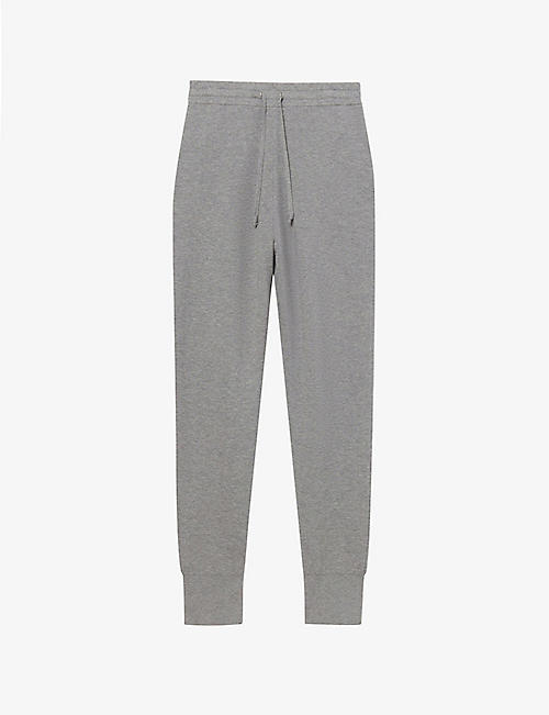 SANDRO: Draw-string mid-rise tapered knitted jogging bottoms