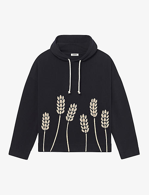 SANDRO: Wheat cotton-jersey hoody