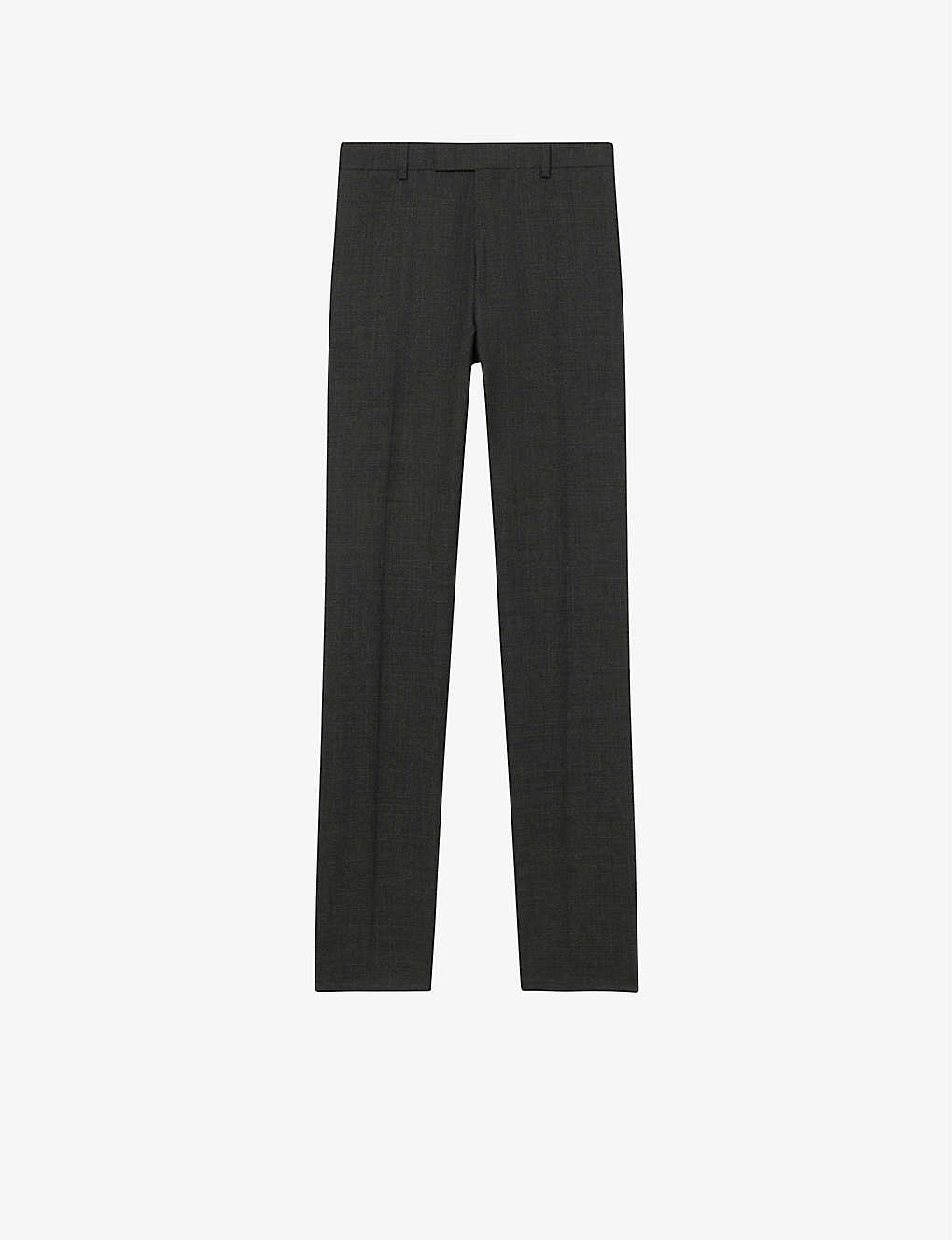 Sandro Berkeley Slim-fit Tapered Wool Trousers In Noir / Gris