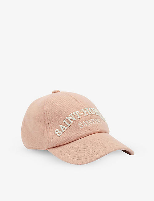 SANDRO: Text-embroidered organic-cotton baseball cap