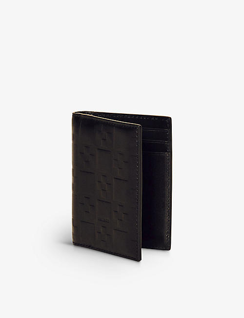 SANDRO: Cross embossed-leather cardholder