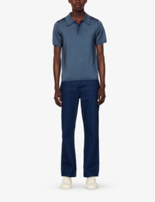 SANDRO: Stretch-woven polo-shirt