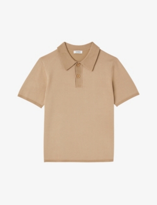 SANDRO: Stretch-woven polo-shirt