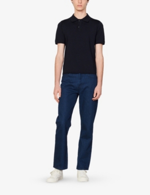 SANDRO: Stretch-woven polo-shirt