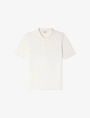 SANDRO: Slightly-Shiny Stretch-Woven Polo-Shirt