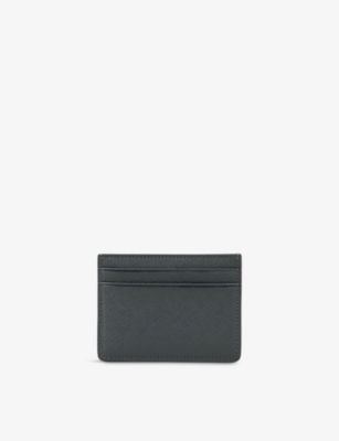 SANDRO: Logo-embossed textured-leather card holder