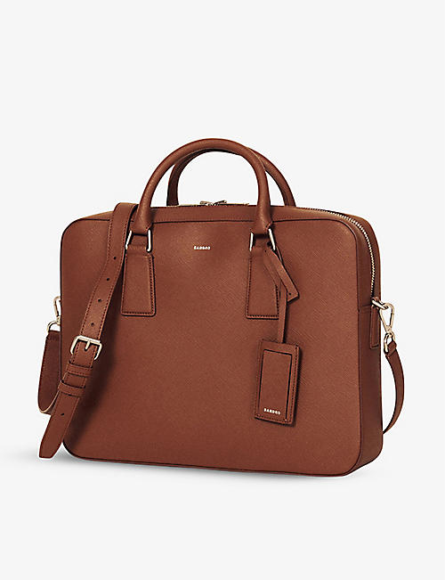 SANDRO: Downtown large leather briefcase