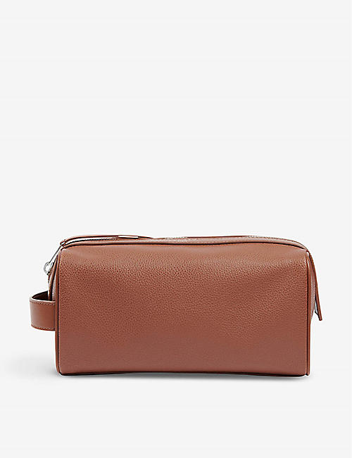 SANDRO: Grained leather wash bag