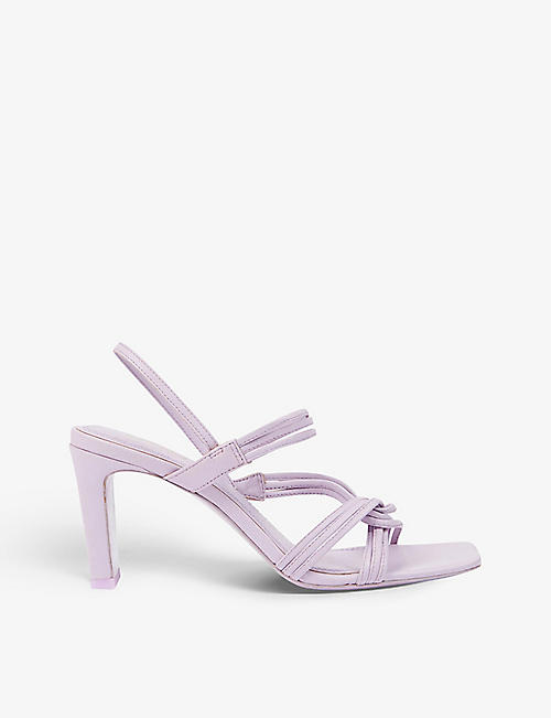 SANDRO: Faye triple-strap leather heeled sandals