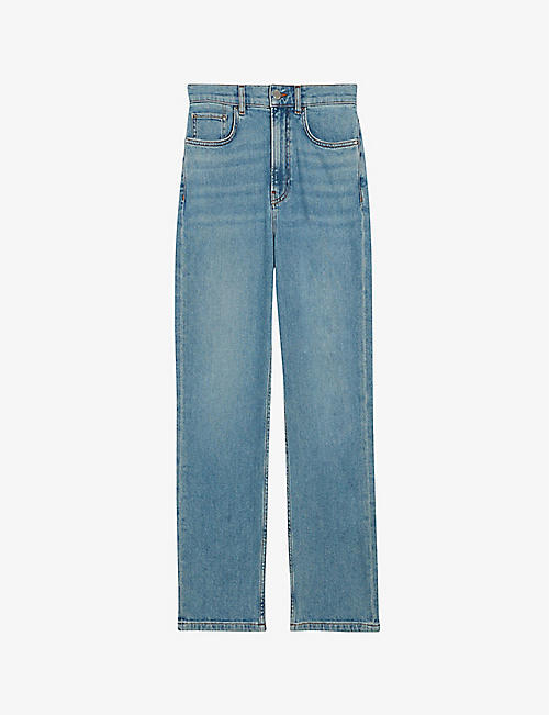 CLAUDIE PIERLOT: Paquitobis straight-leg high-rise stretch-denim jeans