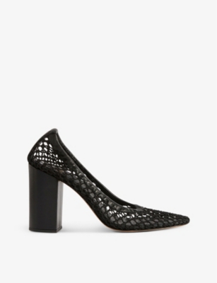 CLAUDIE PIERLOT Open work leather and knitted courts