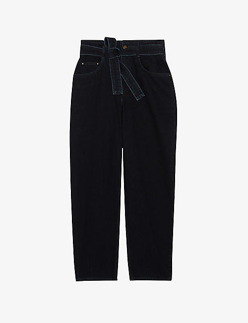 CLAUDIE PIERLOT: Palma high-rise tapered wide-leg belted jeans