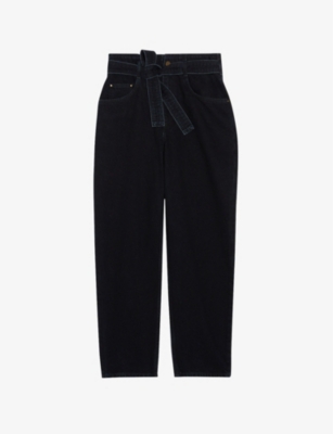 CLAUDIE PIERLOT Palma high rise tapered wide leg belted jeans