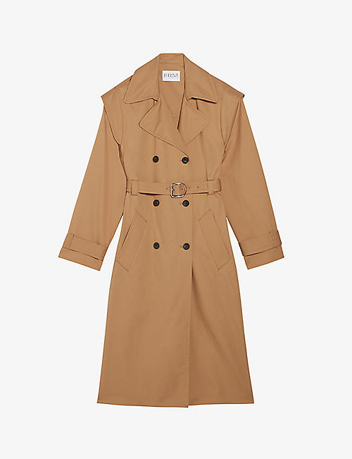 CLAUDIE PIERLOT: Gamin double-breasted organic-cotton trench coat