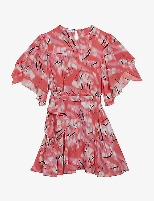 CLAUDIE PIERLOT: Rabanel floral-print silk mini dress