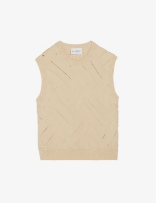 CLAUDIE PIERLOT Maxime weave knit cotton sweater vest