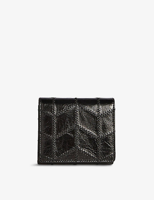 CLAUDIE PIERLOT: Azimut quilted waxed leather purse