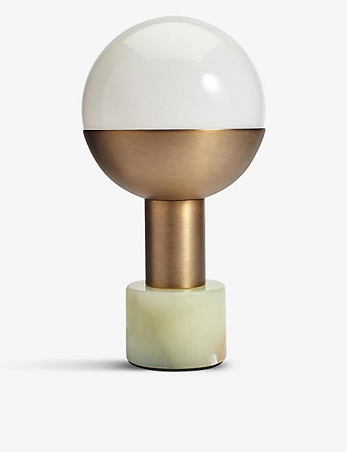 SOHO HOME: Madison onyx, brass and glass table lamp 33.9cm