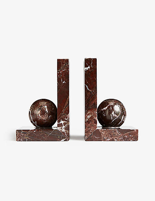 SOHO HOME: Turni veined marble bookends set of two